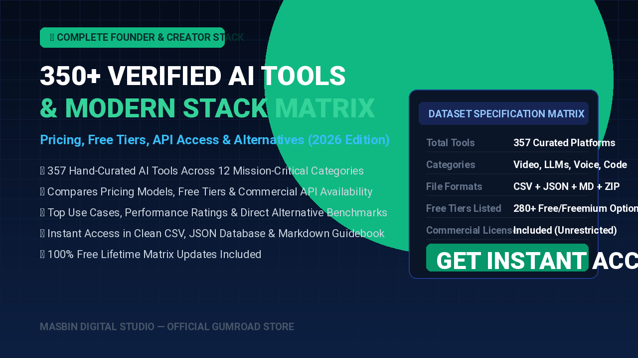2026 Curated AI Tools Directory & Modern Tech Stack Matrix
