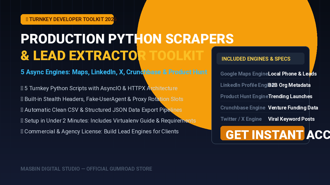 Production Python Web Scrapers & Lead Extractor Toolkit