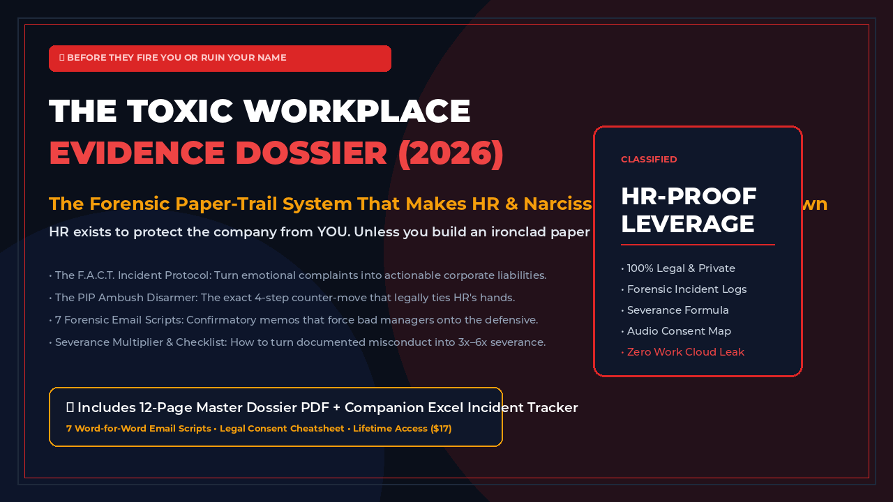 The Toxic Workplace Evidence Dossier Cover
