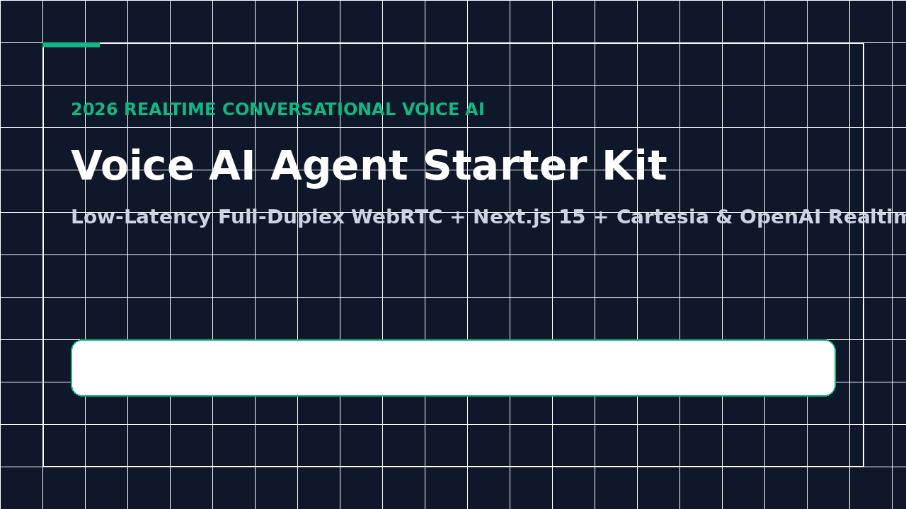 Realtime Voice AI Agent Starter Kit (Next.js 15 + WebRTC + Cartesia & OpenAI)